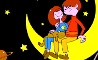 Colorir casal na lua