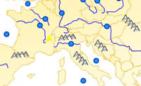 Berge und Flüsse Europas