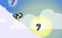 Pinguim a Fazer Snowboard