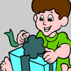 Boy with present